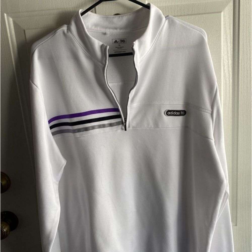Adidas pull over white size extra-large 1/4/zip